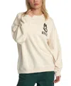 Rvca Women's Just Floatin Logo Sweatshirt In Latte
