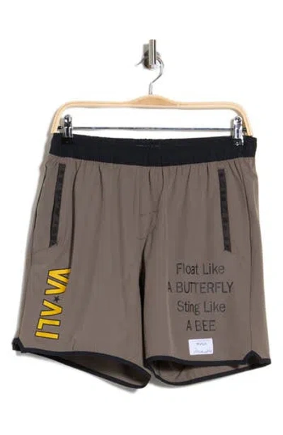 Rvca X Ali Yogger Stretch Shorts In Mushroom