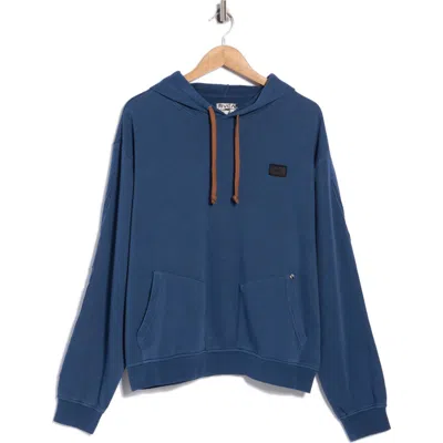 Rvca X Clay Fleece Hoodie In Dark Denim