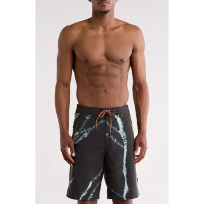 Rvca X Clay Swim Trunks In Black