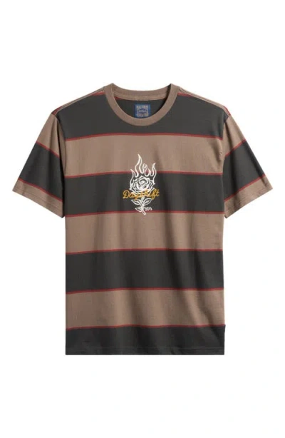 Rvca X Kevin 'spanky' Long Dayshift Stripe Cotton Graphic T-shirt In Multi