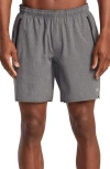 Rvca Yogger Stretch Athletic Shorts In Charcoal Heather