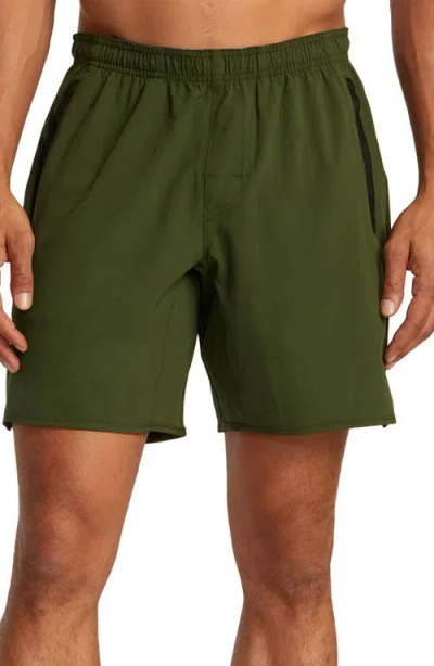 Rvca Yogger Stretch Athletic Shorts In Green