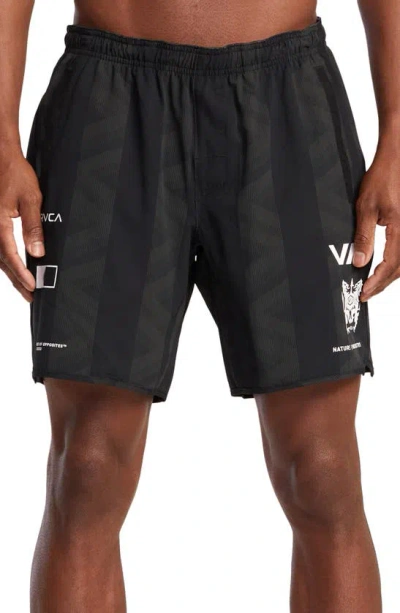 Rvca Yogger Stretch Athletic Shorts In  Blur Stripe
