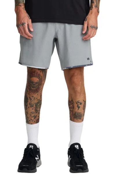 Rvca Yogger Stretch Contrast Shorts In Gray