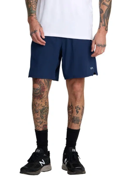 Rvca Yogger Stretch Shorts In Blue