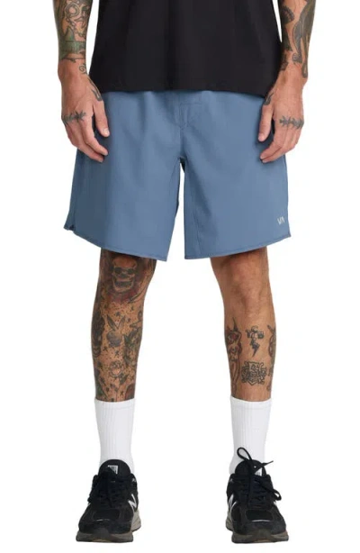 Rvca Yogger Stretch Shorts In Blue