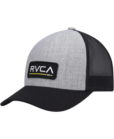 Rvca Youth Heather Gray/black Ticket Trucker Iii Snapback Hat