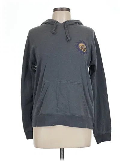 Pre-owned Rvca Zip Up Hoodie In Gray