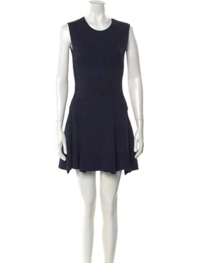 Pre-owned Rvn Animal Print Mini Dress In Blue