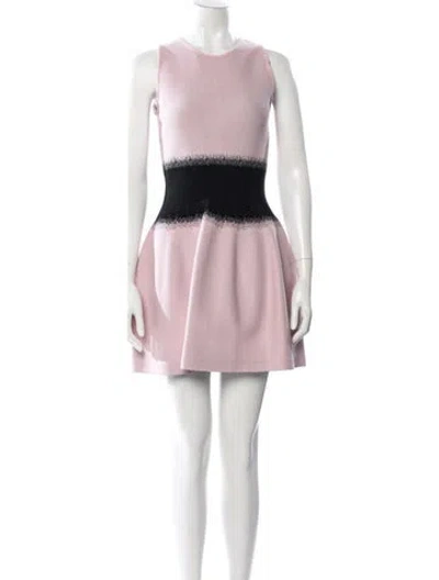Pre-owned Rvn Crew Neck Mini Dress In Pink