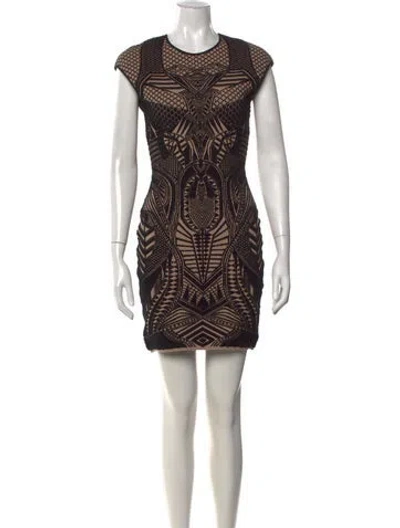 Pre-owned Rvn Graphic Print Mini Dress In Black