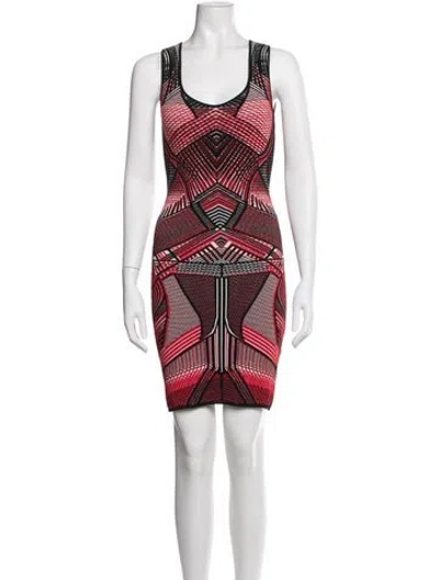 Pre-owned Rvn Graphic Print Mini Dress In Black/red