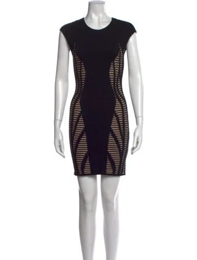 Pre-owned Rvn Patterned Mini Dress In Black/neutrals