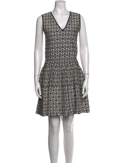 Pre-owned Rvn Patterned Mini Dress W/ Tags In Black/white