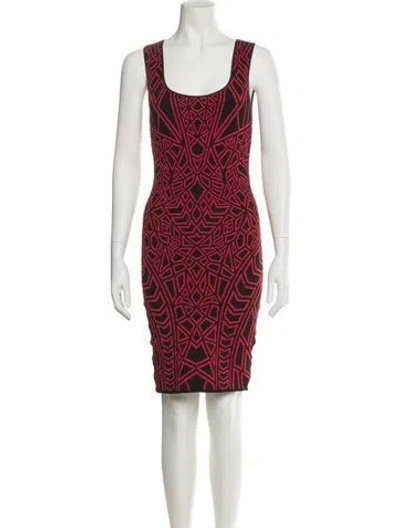 Pre-owned Rvn Printed Mini Dress In Black