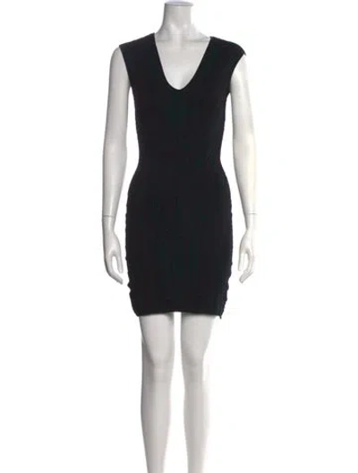 Pre-owned Rvn Printed Mini Dress In Black