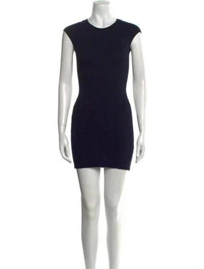 Pre-owned Rvn Printed Mini Dress In Blue