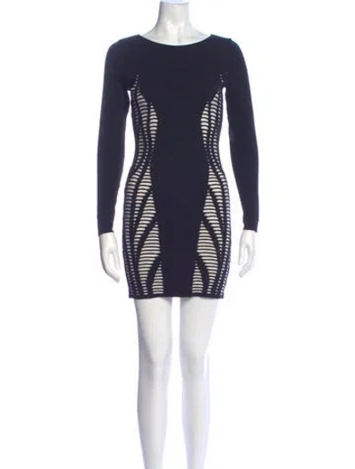 Pre-owned Rvn Printed Mini Dress In Blue