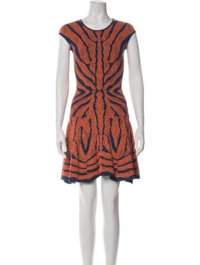 Pre-owned Rvn Printed Mini Dress In Orange