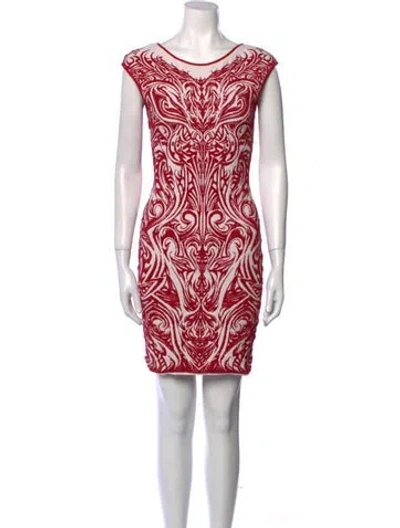 Pre-owned Rvn Printed Mini Dress In Red