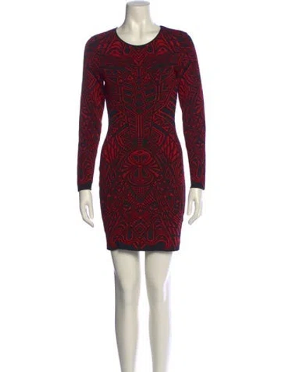 Pre-owned Rvn Printed Mini Dress In Red
