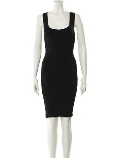Pre-owned Rvn Scoop Neck Mini Dress In Black