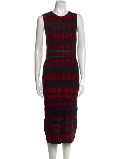 Pre-owned Rvn Striped Midi Length Dress In Multi