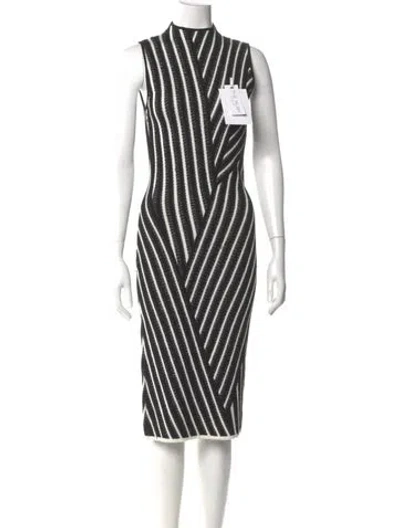Pre-owned Rvn Striped Midi Length Dress In Multi