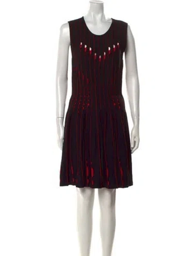 Pre-owned Rvn Striped Mini Dress In Black