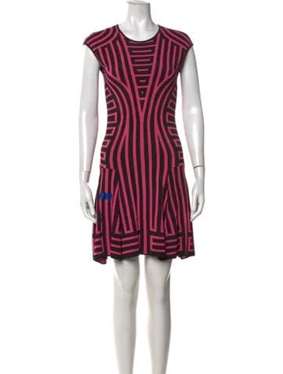 Pre-owned Rvn Striped Mini Dress In Pink