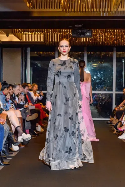 Rvng Couture Lilian Gown In Gray