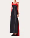 Rvng Couture Susan Gown With Bow In Black And Red
