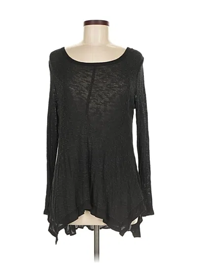 Pre-owned Rxb Long Sleeve Top Black Scoop Neck Tops