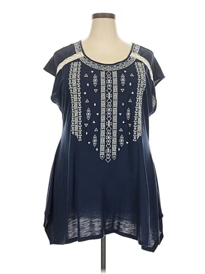 Pre-owned Rxb Short Sleeve Blouse In Blue