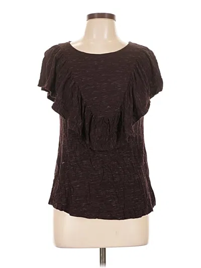 Pre-owned Rxb Short Sleeve Top Brown Scoop Neck Tops