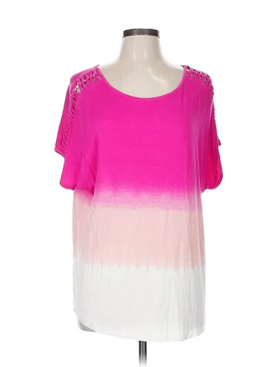 Pre-owned Rxb Short Sleeve Top Pink Scoop Neck Tops