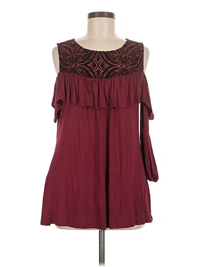 Pre-owned Rxb Sleeveless Top Burgundy Cold Shoulder Neckline Tops
