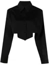 Rxquette Cropped Cotton Shirt In Schwarz