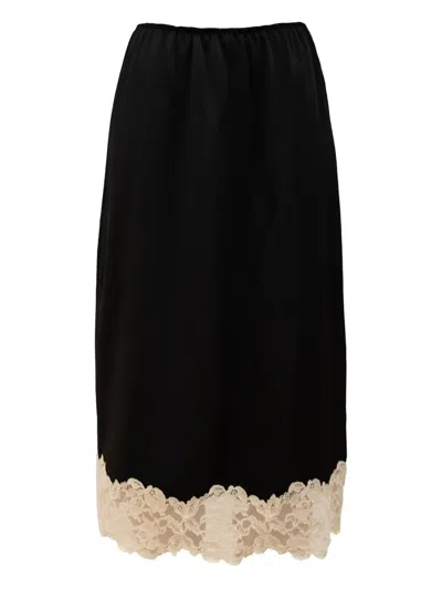 Rxquette Lace Midi Skirt In Black