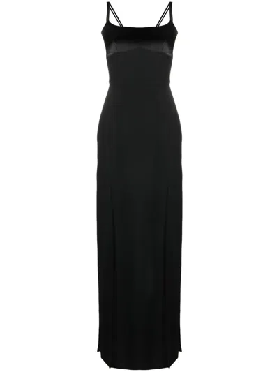 Rxquette Nostalgia Round-neck Cady Maxi Dress In Schwarz