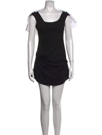 Pre-owned Rxquette Square Neckline Mini Dress In Black