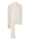 Rxquette Umbra Scarf-detail Cotton Blouse In White