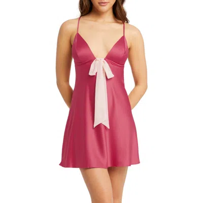 Rya Collection Aurora Bow Front Chemise In Lipstick