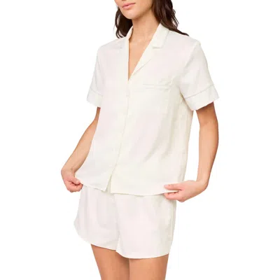 Rya Collection Aurora Charmeuse Short Pajamas In White