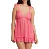 Rya Collection Babydoll Chemise & Panties Set In Azalea