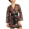 Rya Collection Botannica Floral Embroidered Tie Waist Cover-up Robe In Botannica