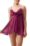 Rya Collection Charleston Babydoll Chemise & Hipster Panties Set In Animal Print