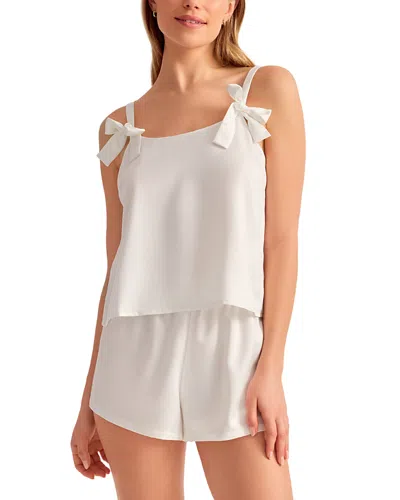 Rya Collection Charmeuse Two Piece Cami Pajama Set In White