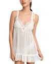 Rya Collection Dahlia Chiffon Babydoll Set In Ivory